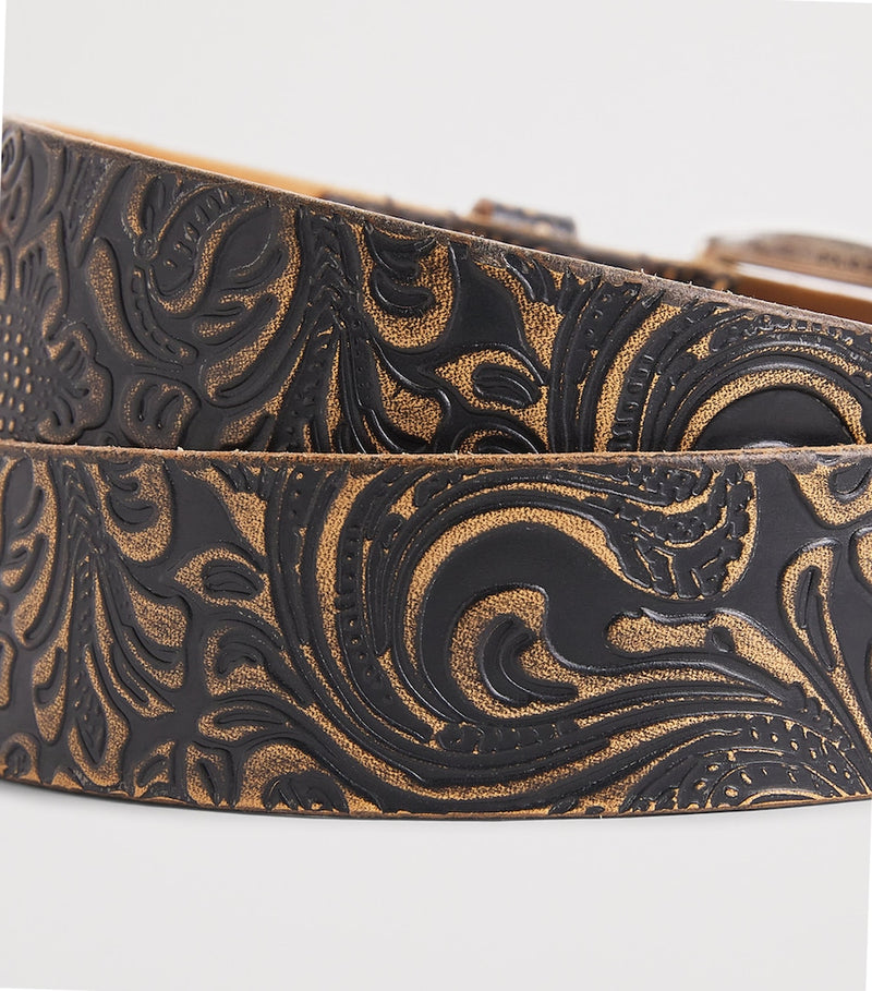 Our Legacy engraved paisley belt Italian leather - British product