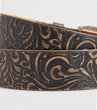 Our Legacy engraved paisley belt Italian leather - British product