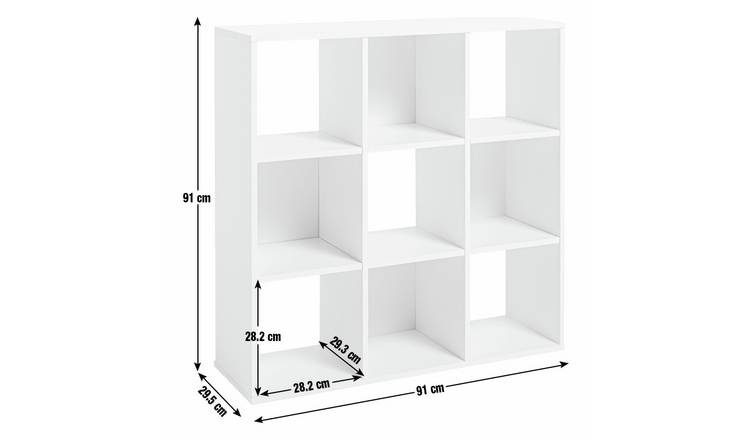 Argos Home Squares 9 Cube Storage Unit white - British product