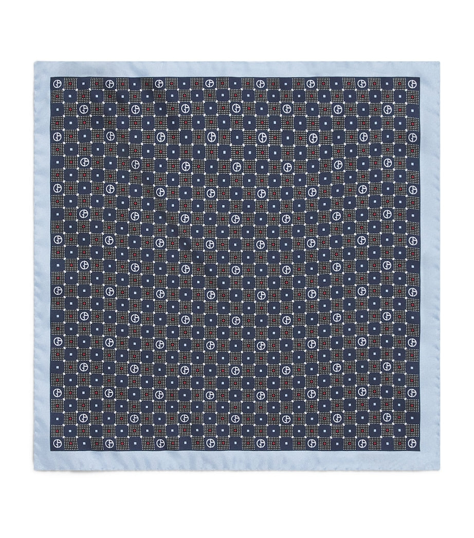 Giorgio Armani silk monogram pocket square 33cm, imported from the UK