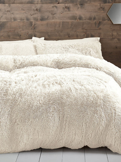 Next Catherine Lansfield Cream So Soft Cuddly Deep Pile Duvet Cover and Pillowcase Set- Buy online at McGrocer