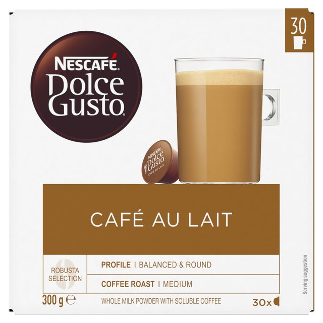 Nescafe Dolce Gusto Cafe Au Lait Capsules   30 per pack