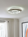 Cascade ceiling fan light in satin brass, UK version