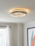 Cascade ceiling fan light in satin brass, UK version