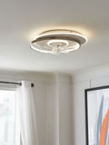 Cascade ceiling fan light in satin brass, UK version