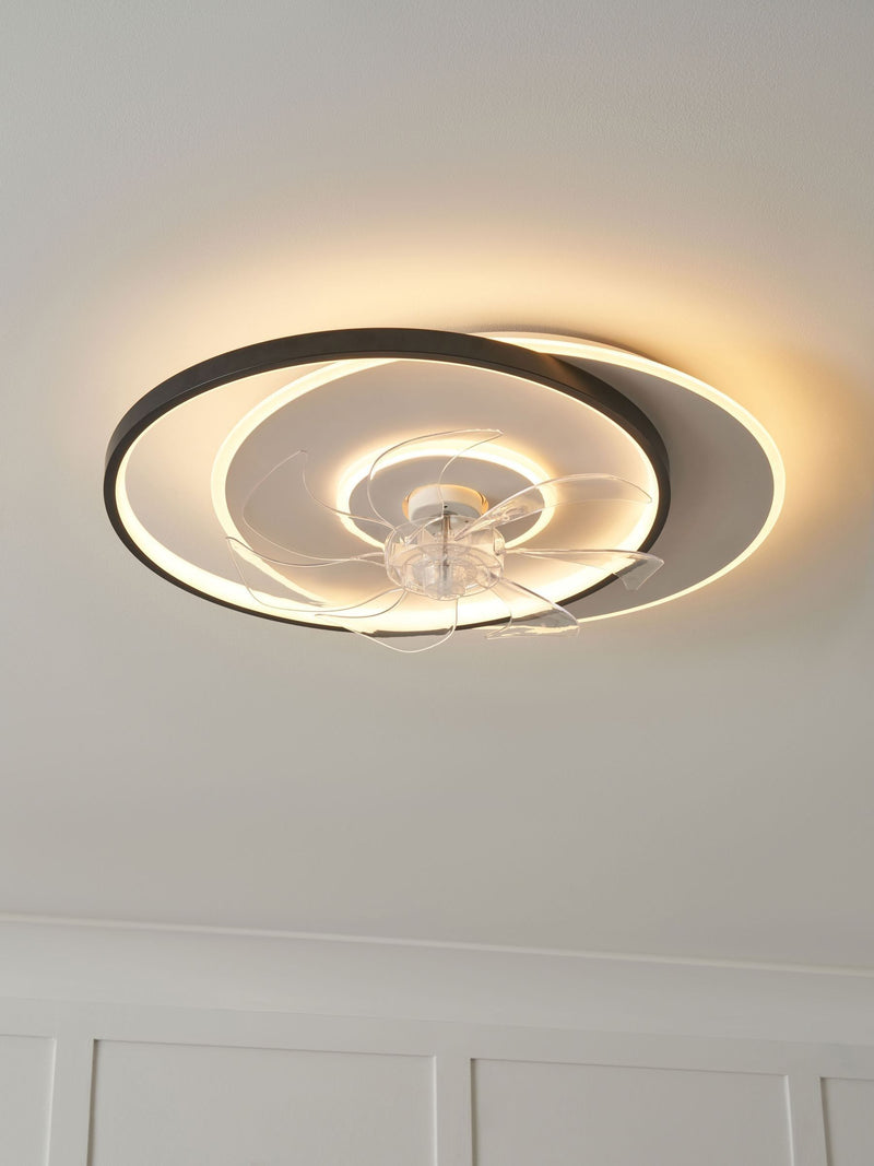 Cascade Ingram Satin Brass LED Ceiling Fan Light 50cm