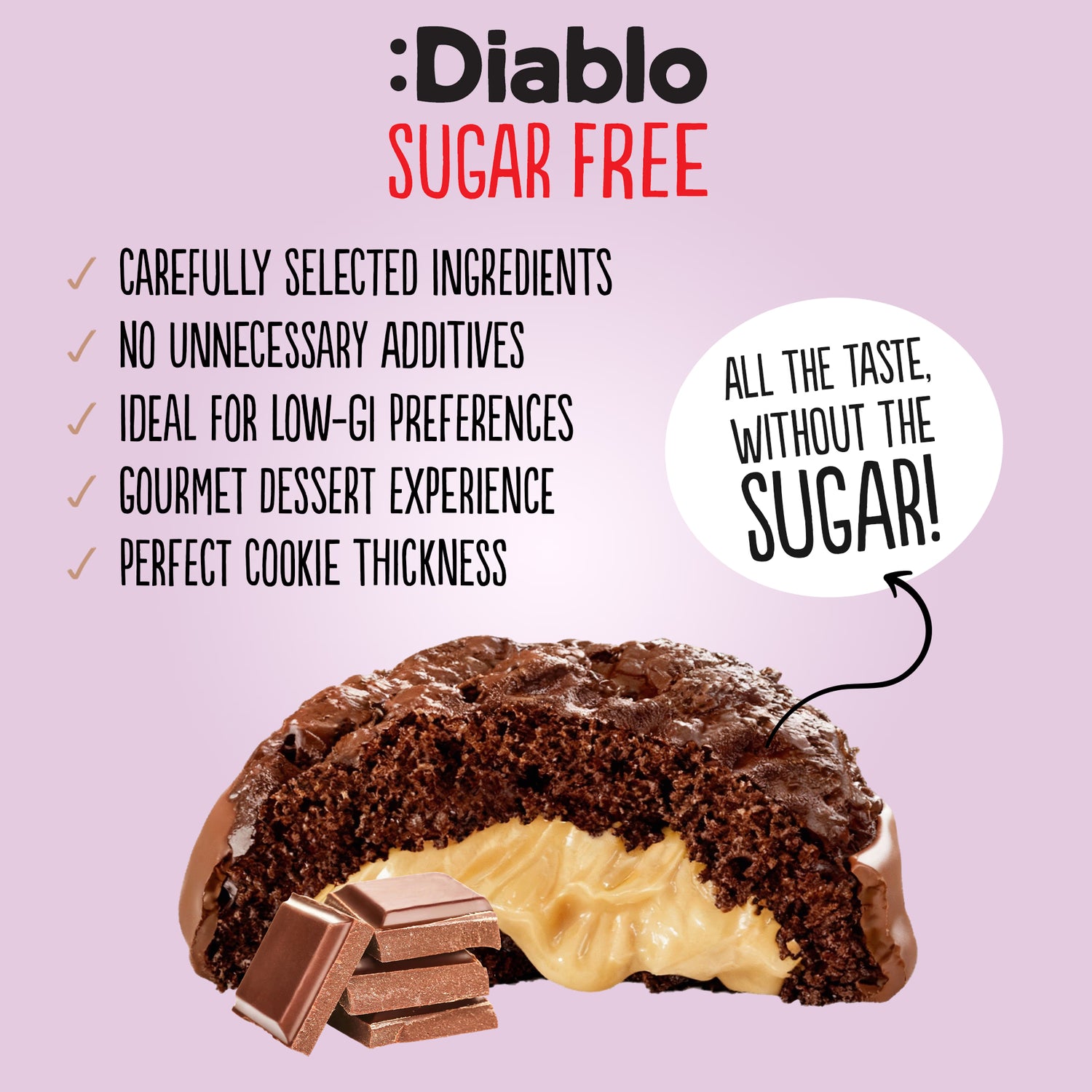 Diablo cocoa cookies peanut filling half coated milk chocolate 110g, UK version