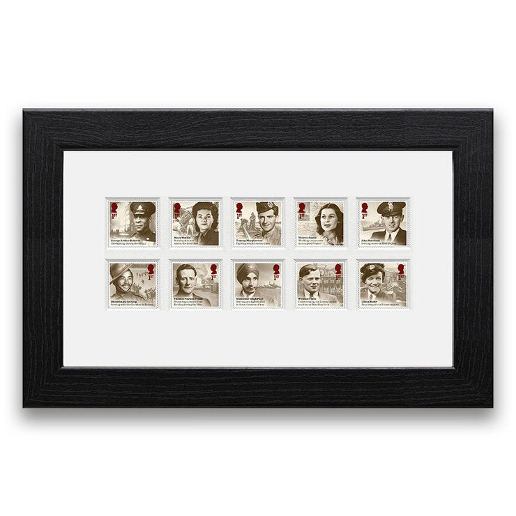Royal Mail framed stamp set WWII Stories, UK version
