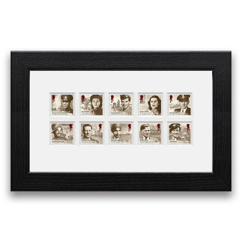 Royal Mail framed stamp set WWII Stories, UK version
