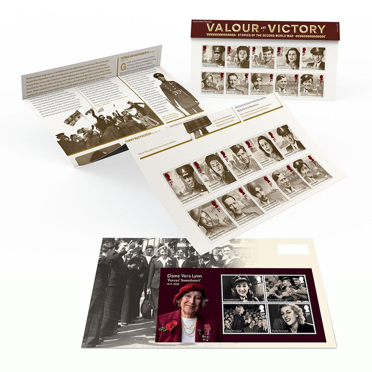 Royal Mail Stories of WWII stamps presentation pack, imported from the UK