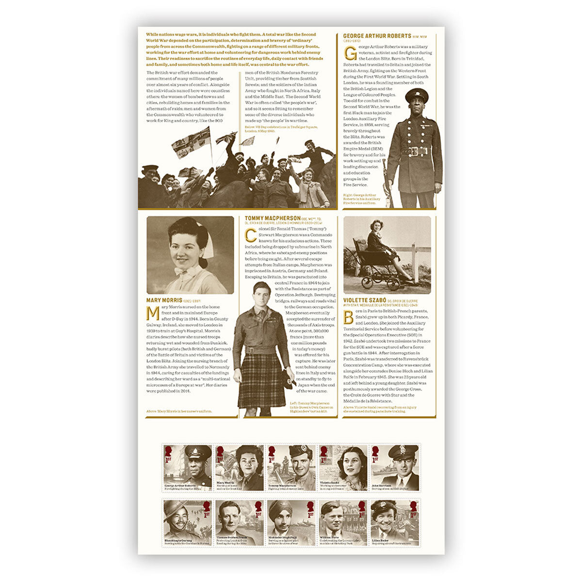 Royal Mail Stories of WWII stamps presentation pack, imported from the UK