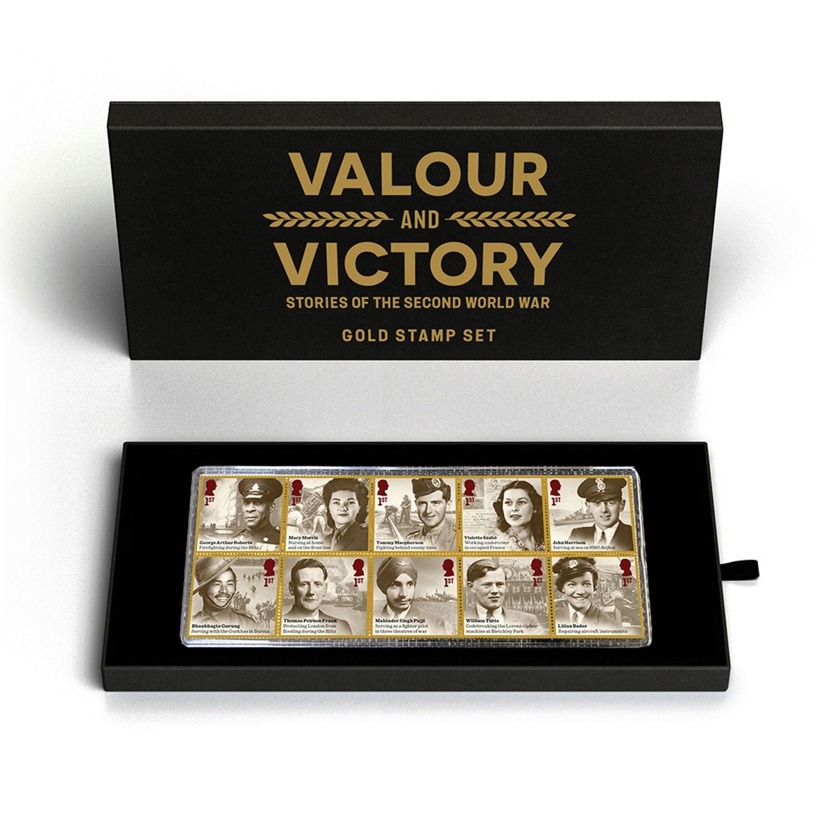 Royal Mail WWII gold stamp set limited edition (British brand)