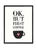 Brookpace Lascelles framed wall art coffee quote 21x17, imported from the UK