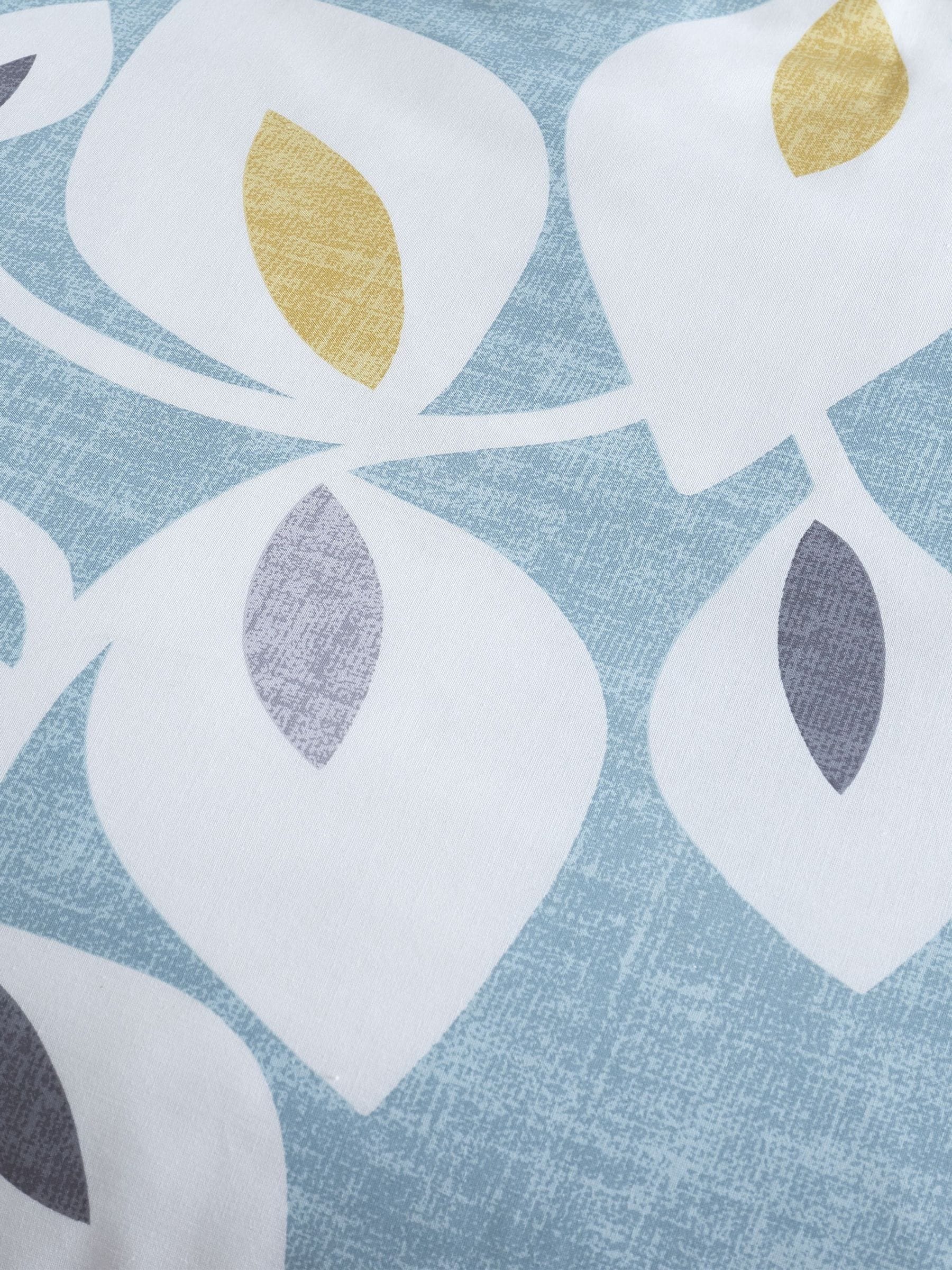 Catherine Lansfield teal blue Inga Leaf eyelet curtains 168x183cm - British product