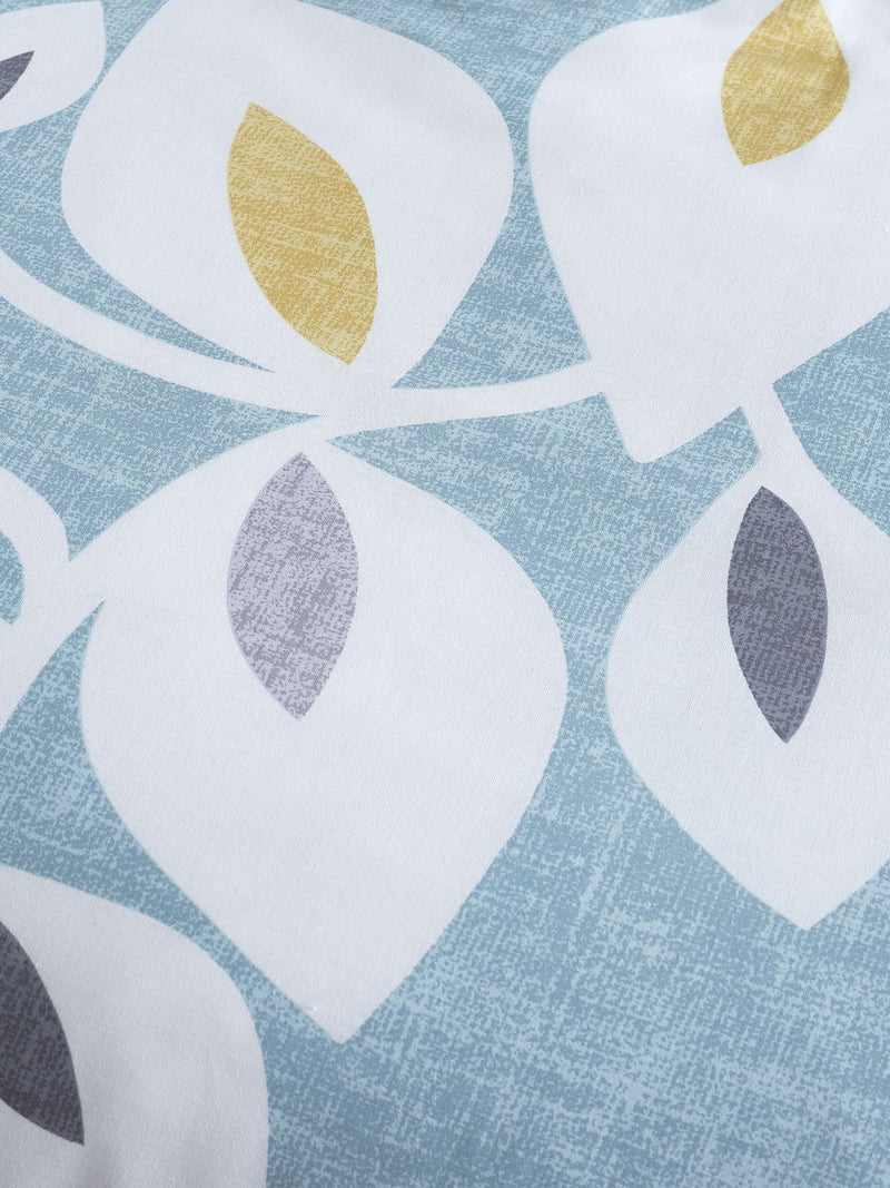 Catherine Lansfield teal blue Inga Leaf eyelet curtains 168x183cm - British product