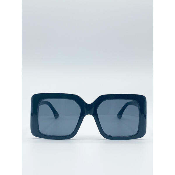 SVNX square oversized plastic frame sunglasses black (British brand)