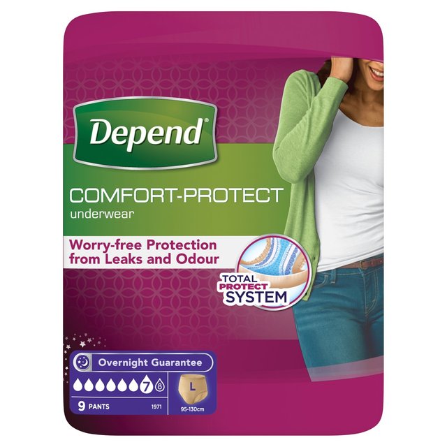 Depend Comfort Protect Large Incontinence Pants Women   9 per pack GOODS M&S   