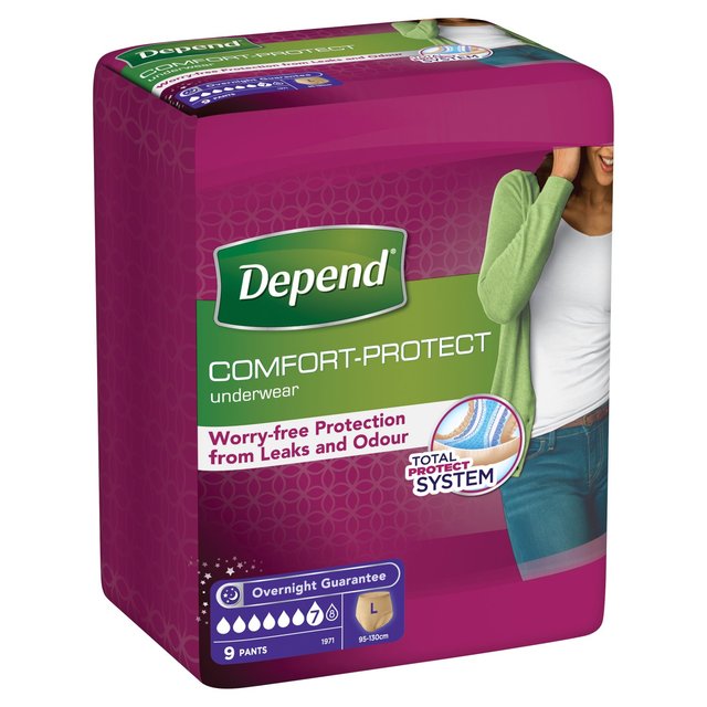 Depend Comfort Protect Large Incontinence Pants Women   9 per pack GOODS M&S   