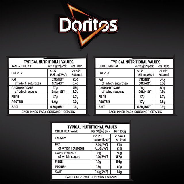 Doritos Variety Tortilla Chips Multipack Crisps   12 per pack GOODS M&S   