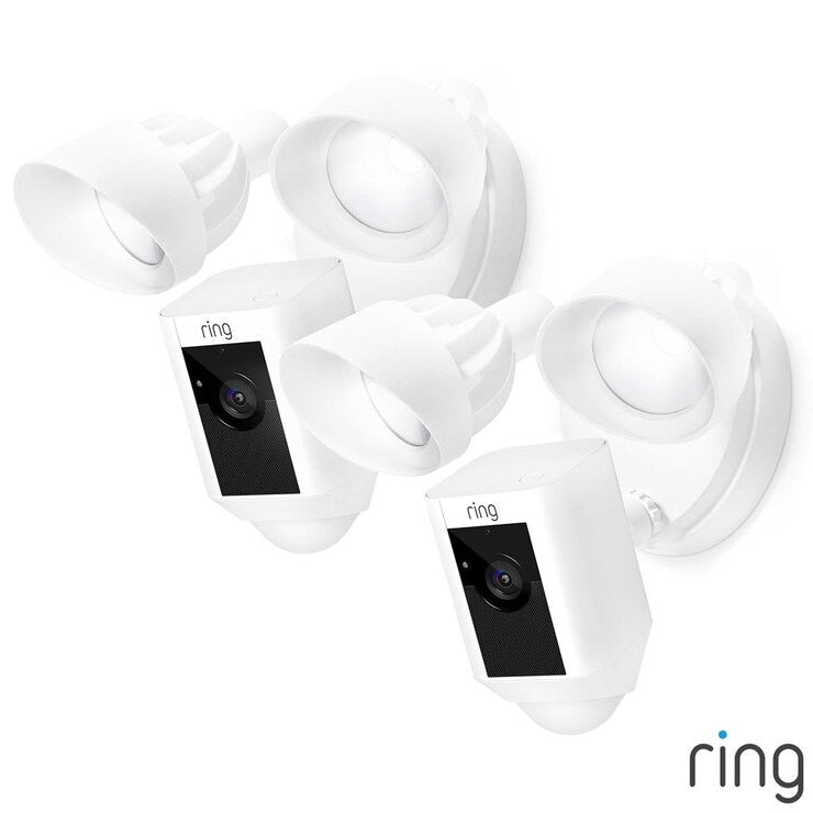 Ring hardwired floodlight camera white 2-pack (British brand)