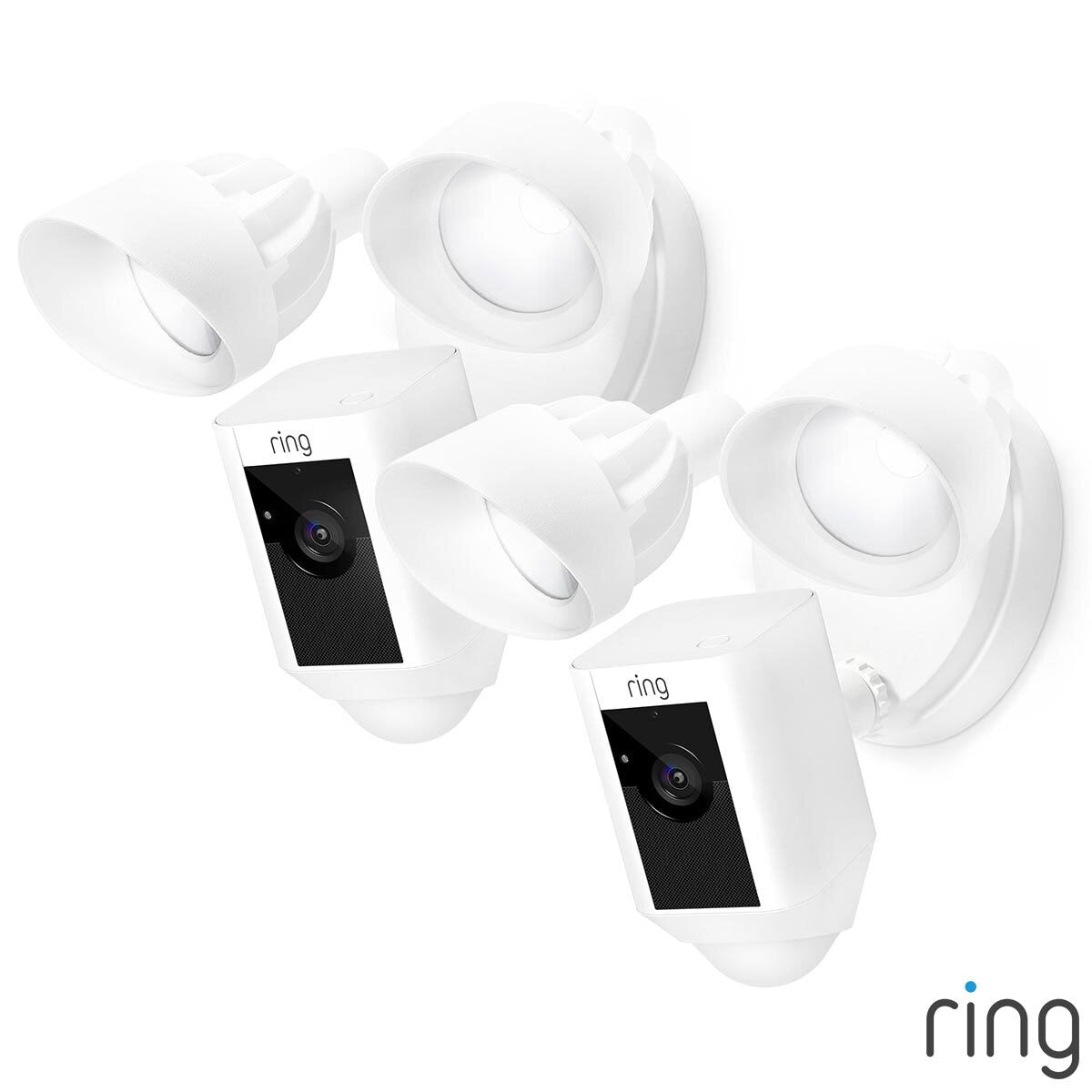 Ring hardwired floodlight camera white 2-pack (British brand)