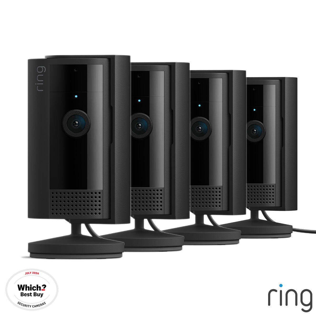 Ring Wired Indoor Camera 4 Pack Black, imported from the UK