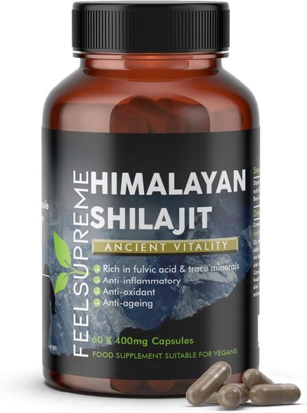 Feel Supreme Himalayan Shilajit supplement 60 capsules, imported from the UK