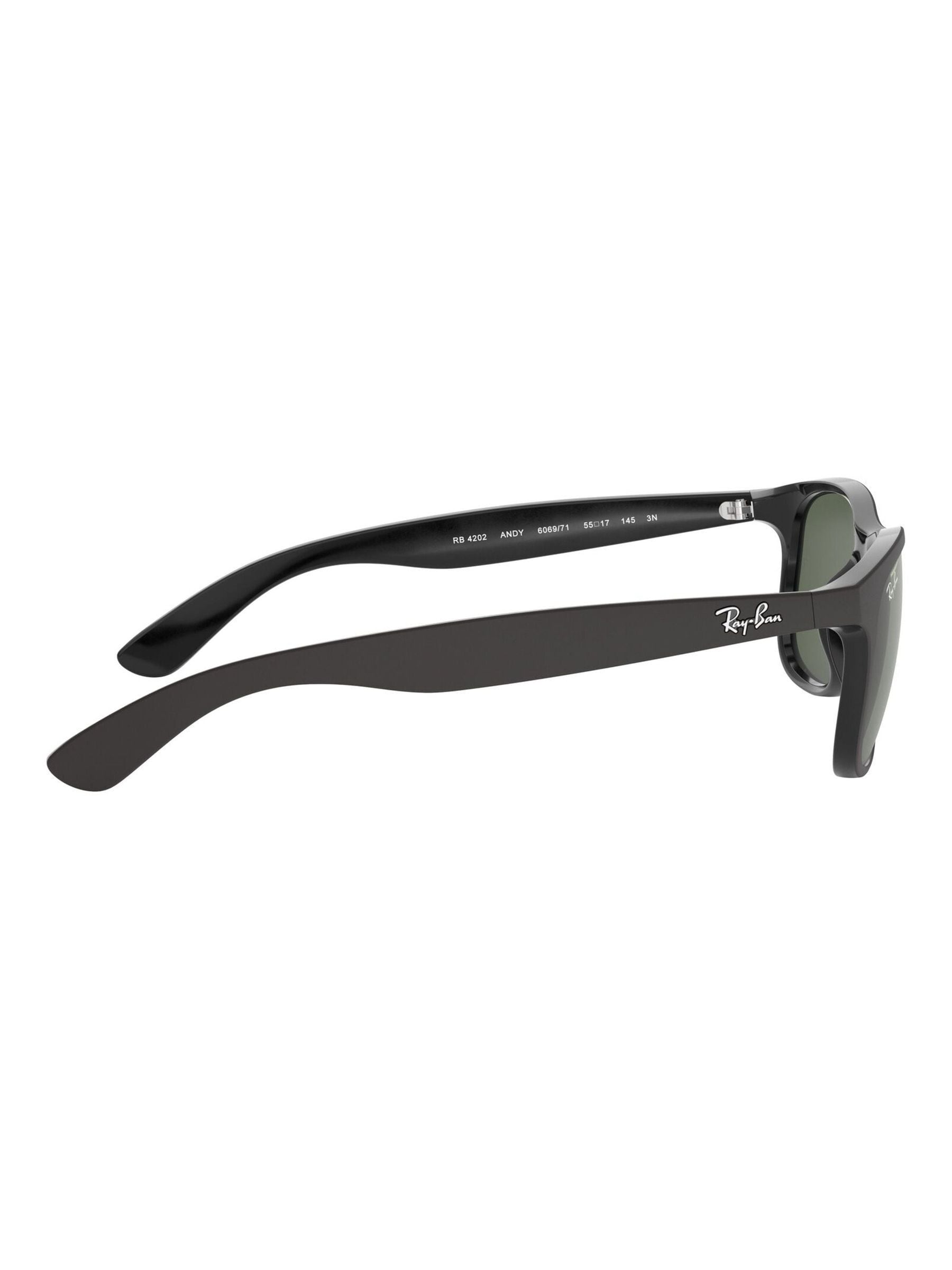 Ray-Ban Andy schwarze Sonnenbrille mit Nylonrahmen, britische Version