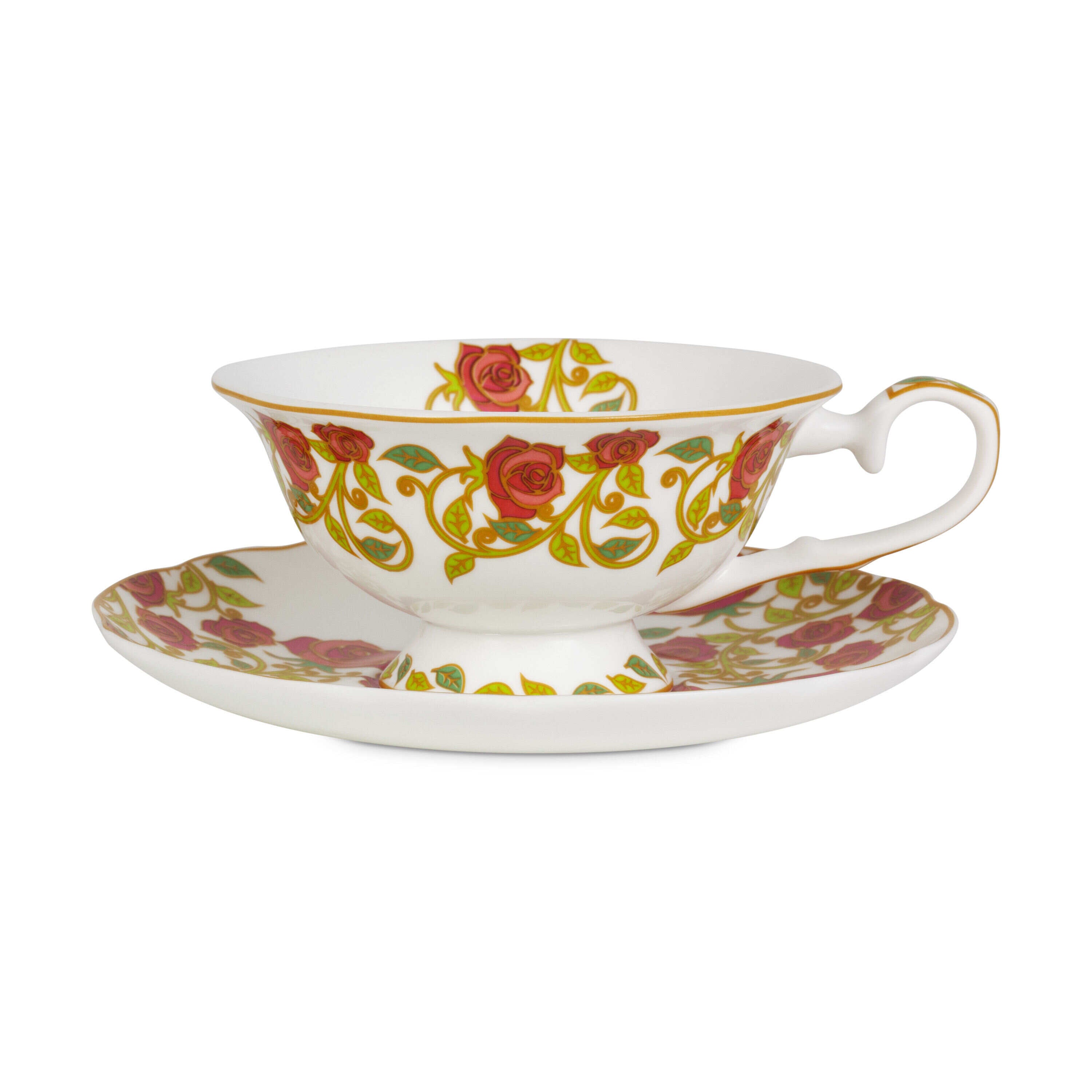 Whittard English Rose teacup and saucer 100ml, imported from the UK