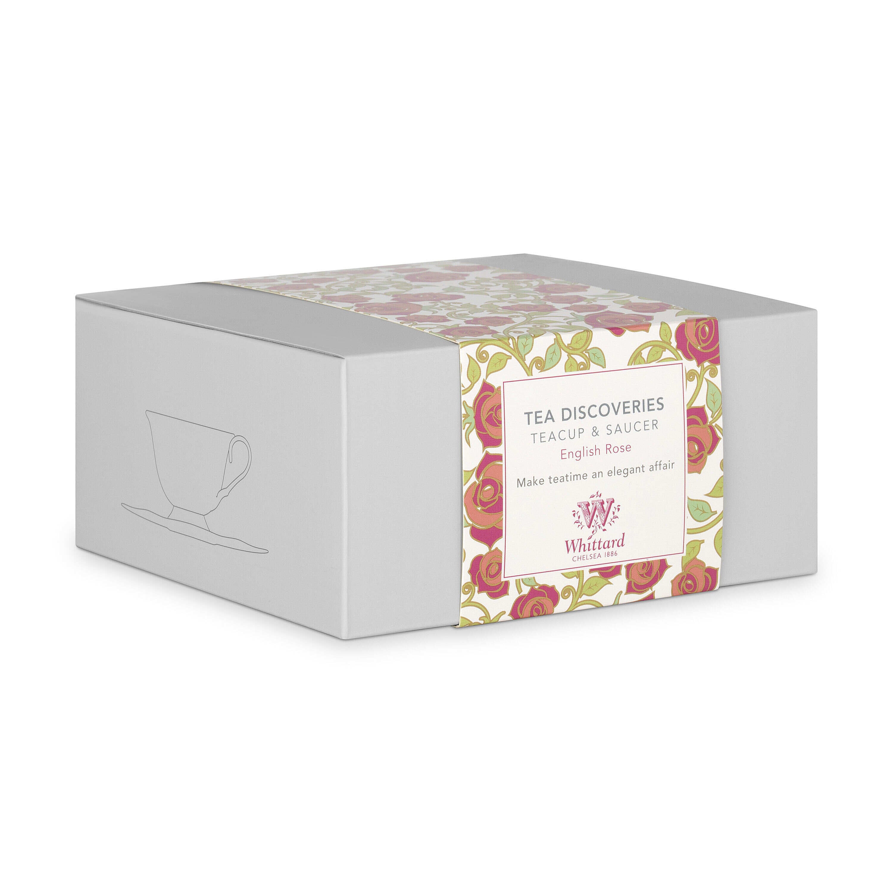 Whittard English Rose teacup and saucer 100ml, imported from the UK