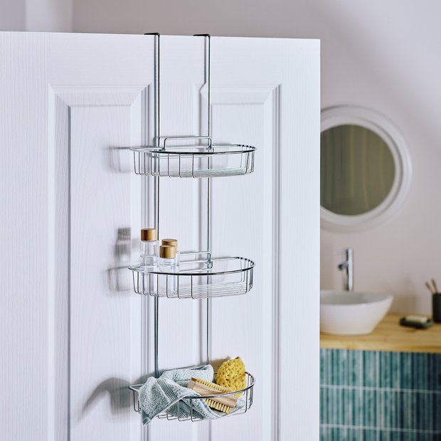 Argos Home 3 tier extra large chrome shower caddy (British brand)