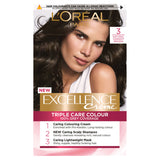 L'Oreal Excellence Creme 3 Natural Darkest Brown Permanent Hair Dye Hair Colourants & Dyes ASDA   