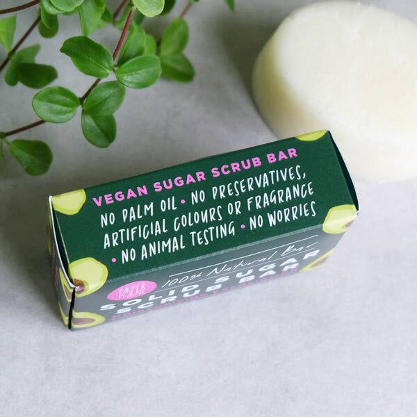 Paper Plane Avocado Solid Sugar Scrub Bar