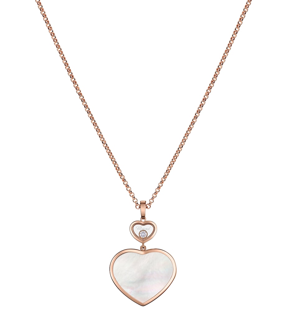 Chopard Happy Hearts pendant necklace rose gold mother-of-pearl diamond, imported from the UK