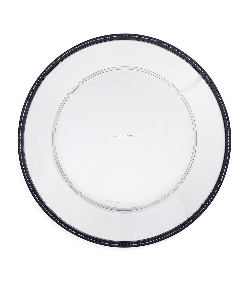 Ralph Lauren Home Leather Wyatt Charger Plate 34.5cm, imported from the UK