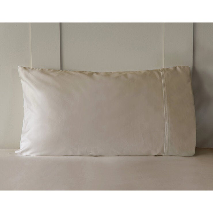 Belledorm cotton sateen pillowcase pair 600 thread count taupe (British brand)