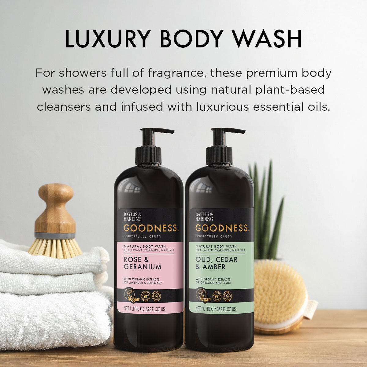 Baylis & Harding Goodness Body Wash 2 x 1L - British product