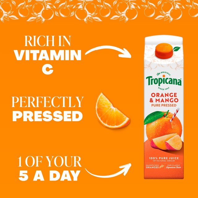Tropicana Pure Orange & Mango Fruit Juice 850ml
