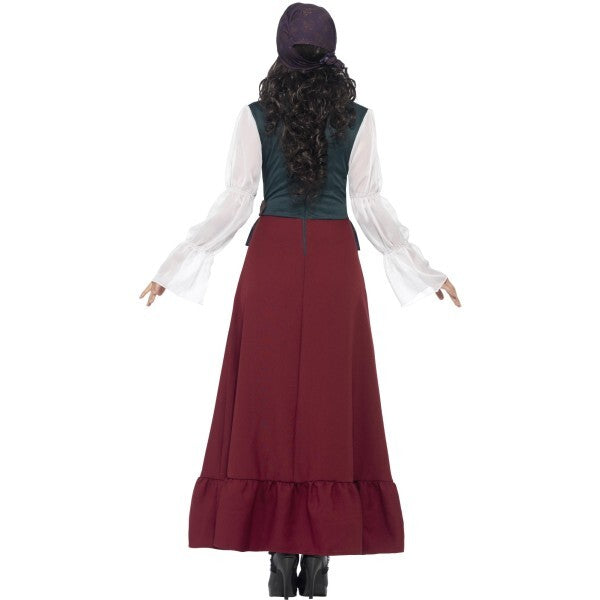 Smiffys Deluxe Pirate Buccaneer Beauty Costume purple dress sash bandana necklace, UK version