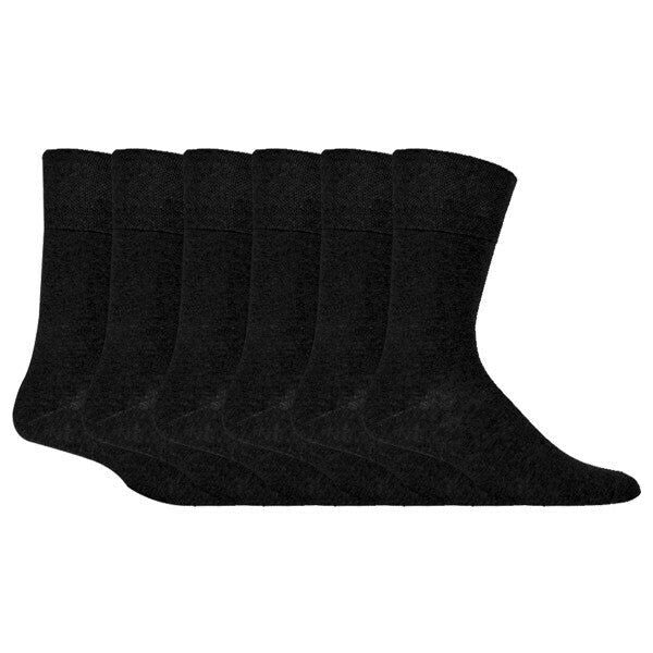 Gentle Grip 6 Pairs Mens Diabetic Sock 6-11 UK GOODS Superdrug Black  