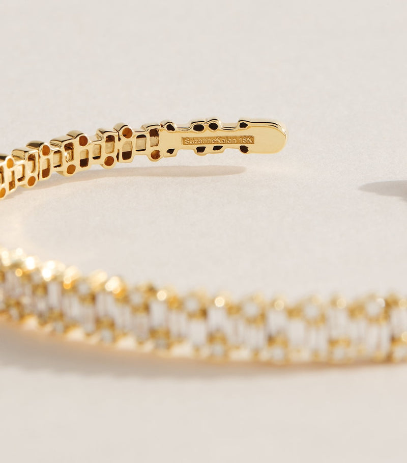 Suzanne Kalan yellow gold and diamond bangle (British brand)