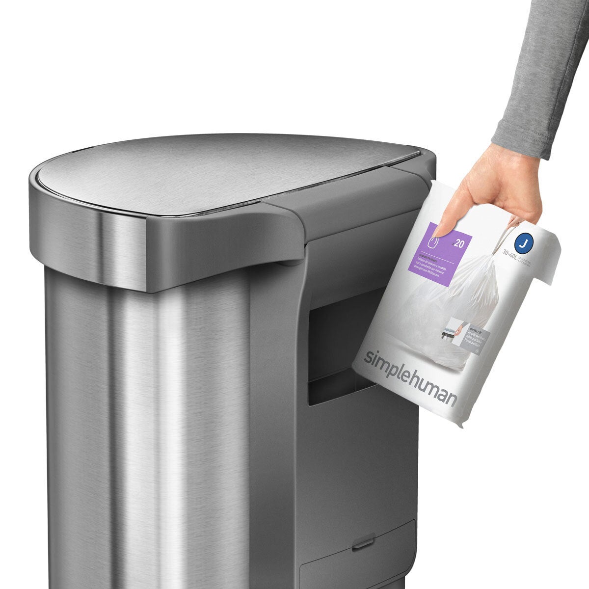 simplehuman 45L sensor bin and 4.5L pedal bin (British brand)