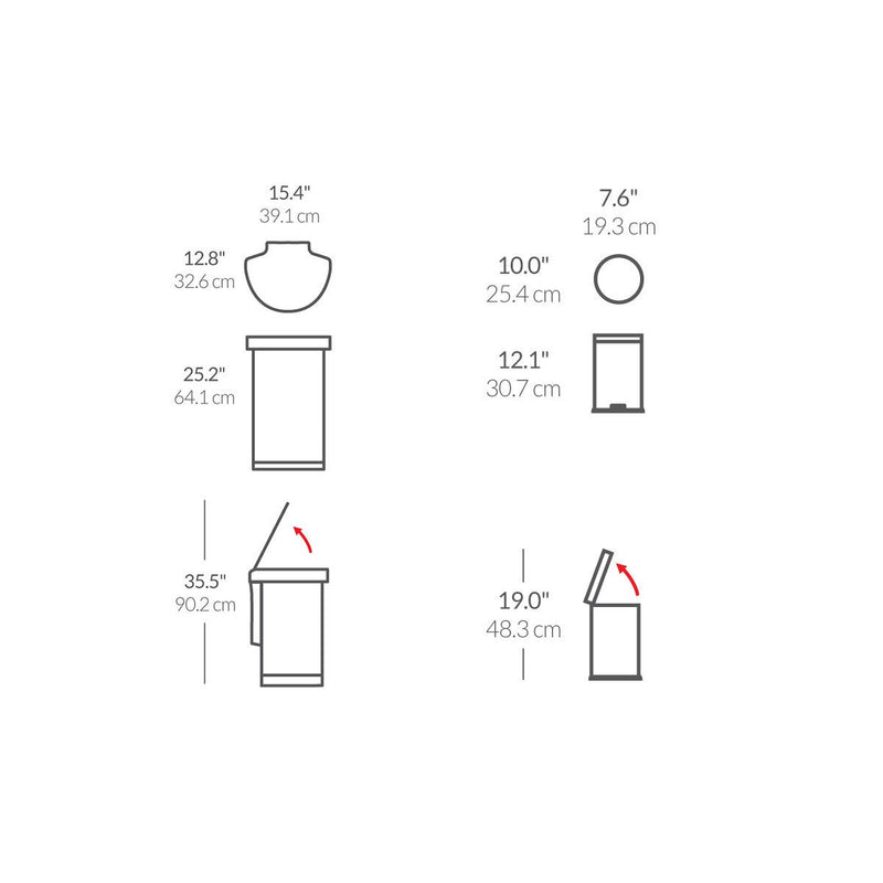 simplehuman 45L sensor bin and 4.5L pedal bin (British brand)