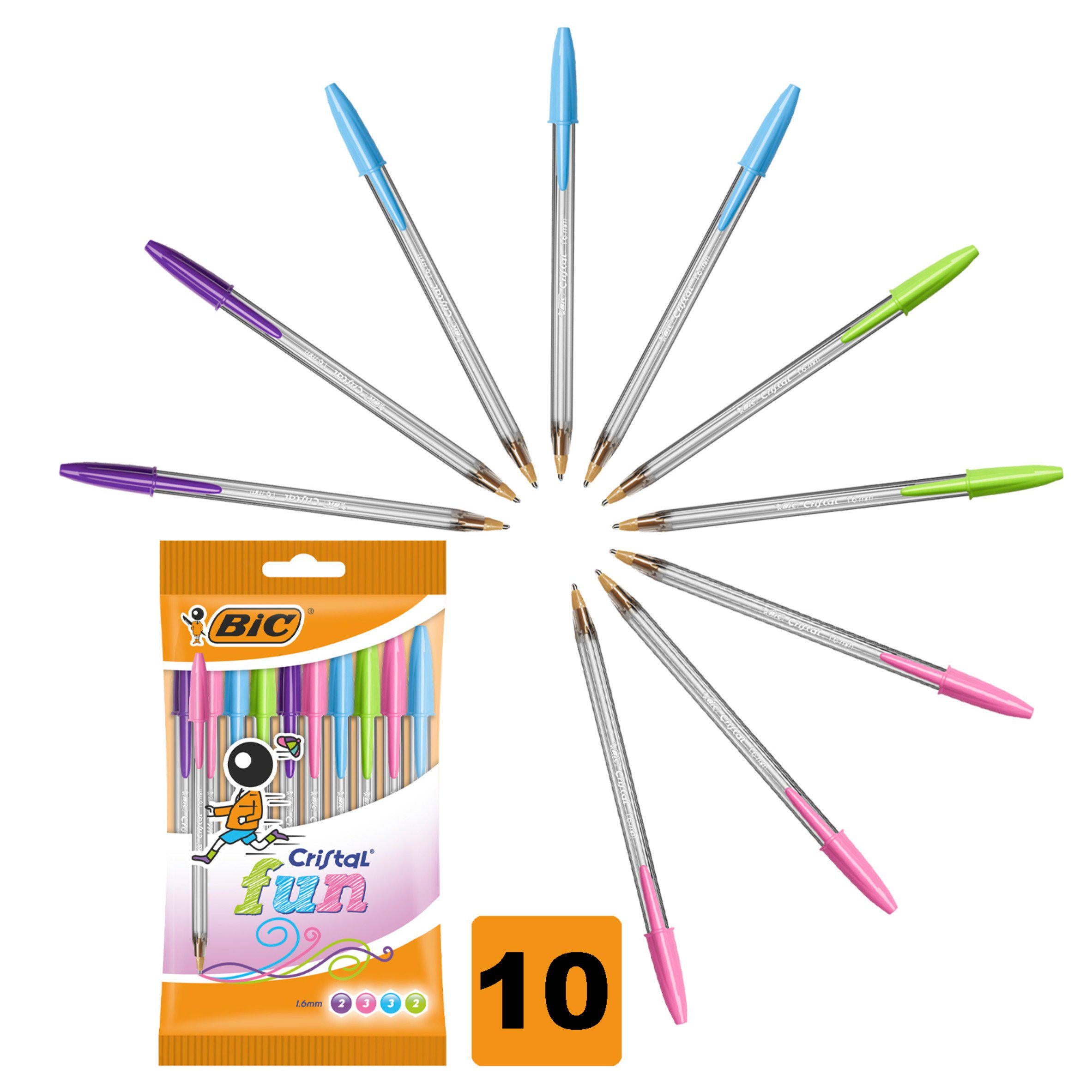 BIC Cristal Pens Fun Ballpoint 10 Pack GOODS Sainsburys   