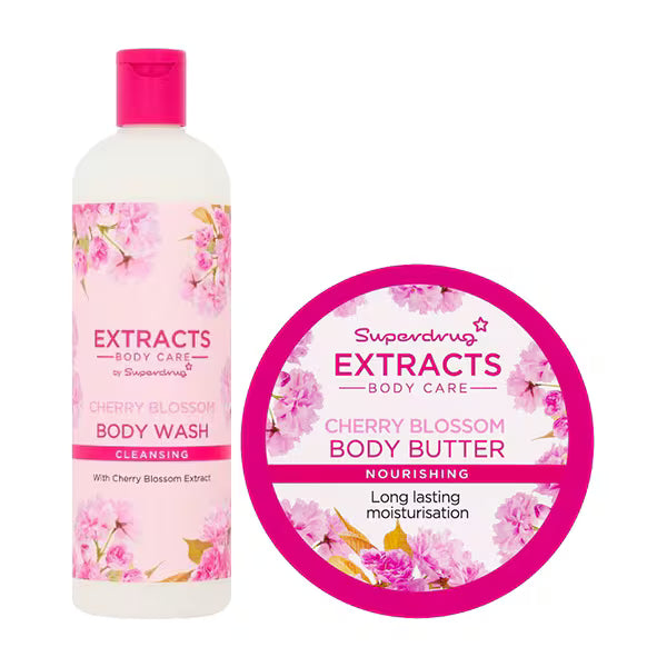 Superdrug Extracts Cherry Blossom Body Bundle 500ml - British product