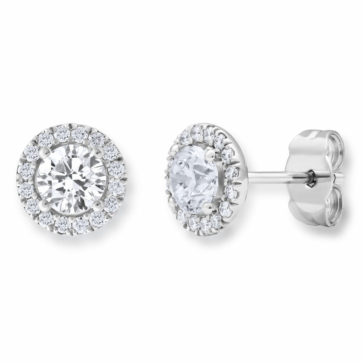 Costco round brilliant cut diamond earrings 1.22ctw white gold - British product