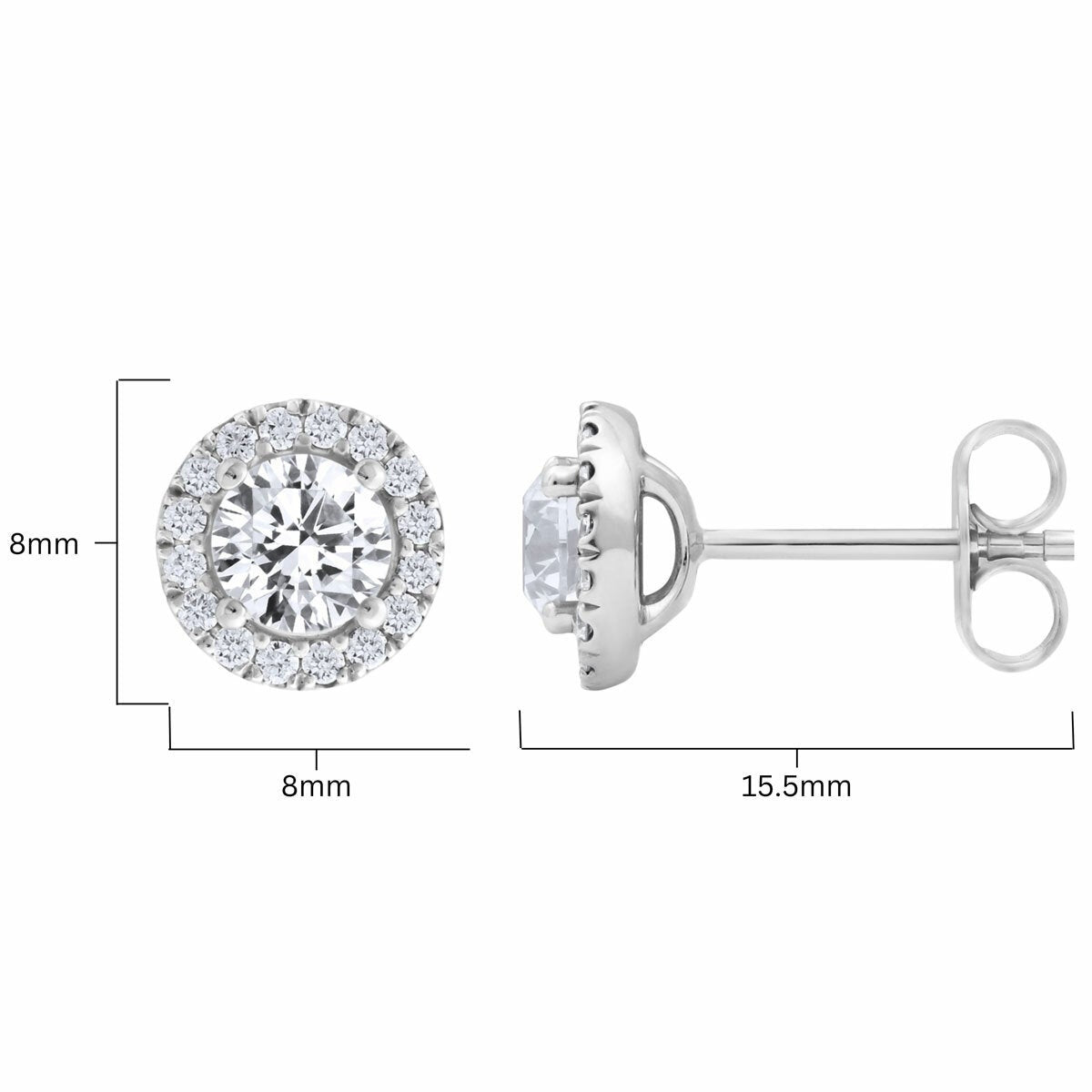 Costco round brilliant cut diamond earrings 1.22ctw white gold - British product