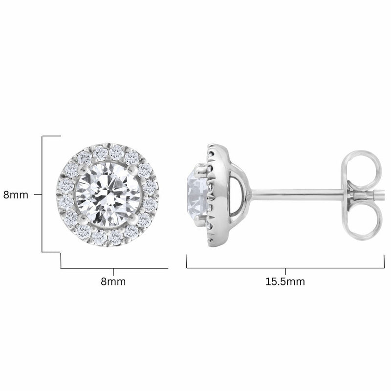 Costco round brilliant cut diamond earrings 1.22ctw white gold - British product