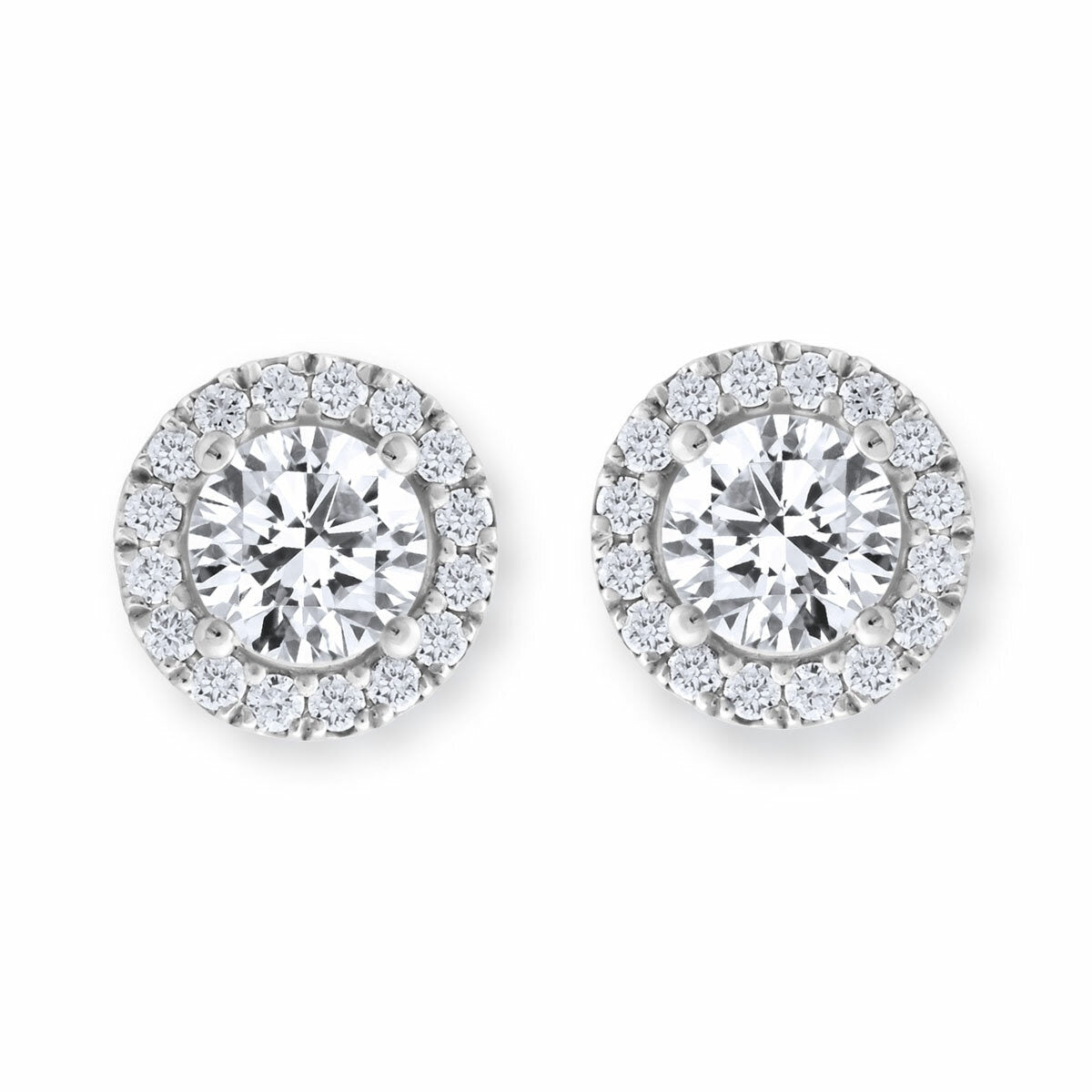 Costco round brilliant cut diamond earrings 1.22ctw white gold - British product