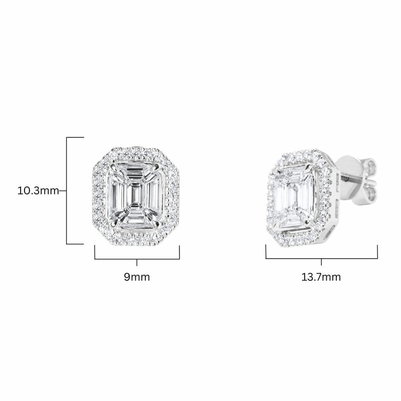 Costco 1ct round brilliant and baguette diamond earrings, UK version